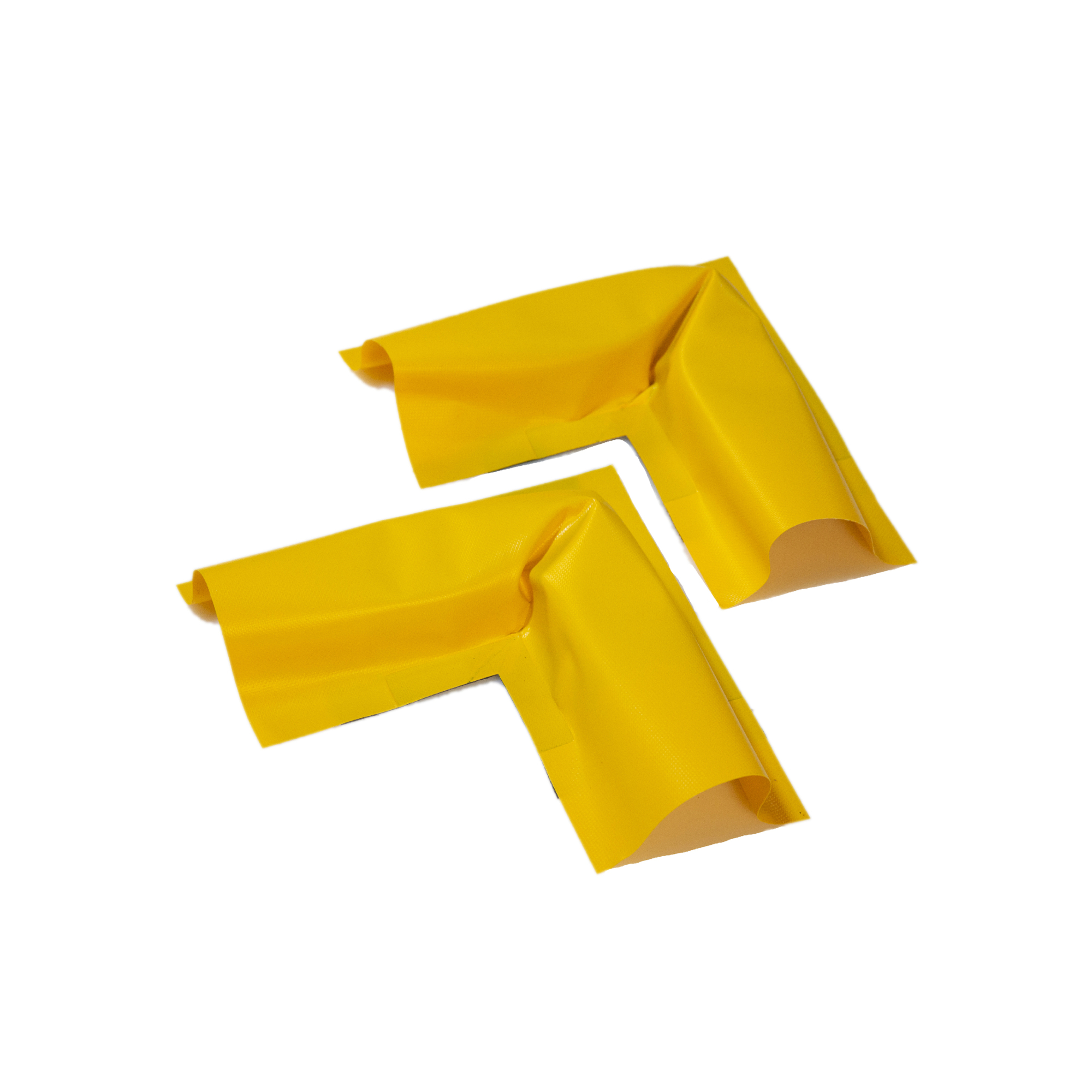 Justrite Make-A-Berm Corner Set — 2in. High, Yellow PVC, 2 Pcs, Model# 28476